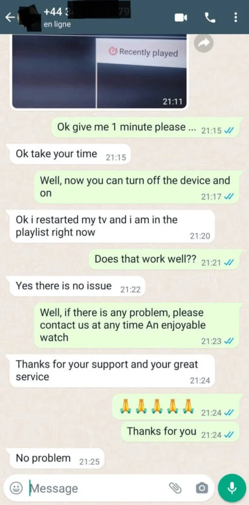 Customer confirming the playlist works after a restart